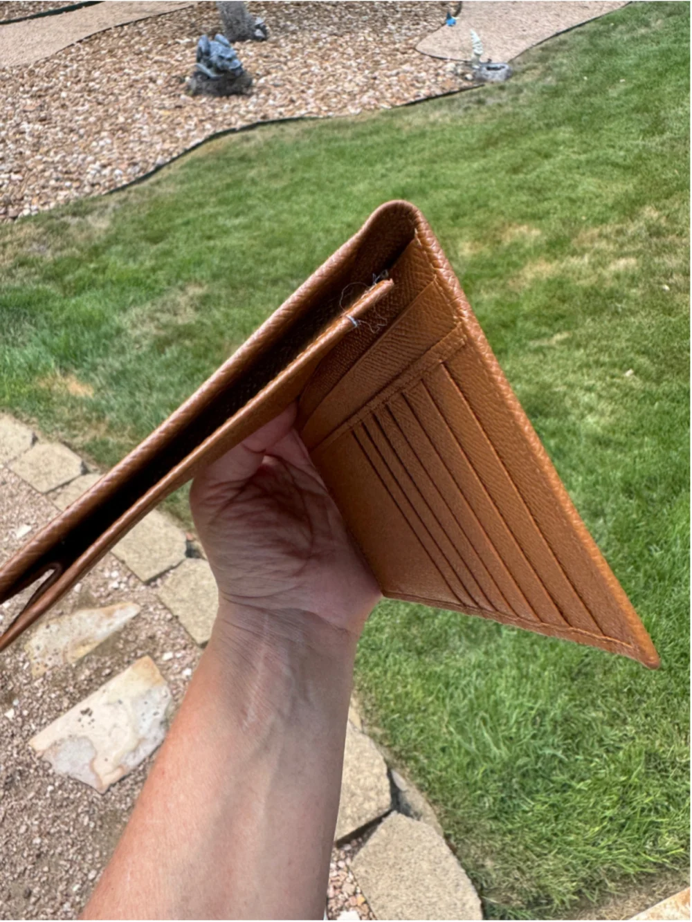 Bvlgari Tan Embossed leather Long Wallet